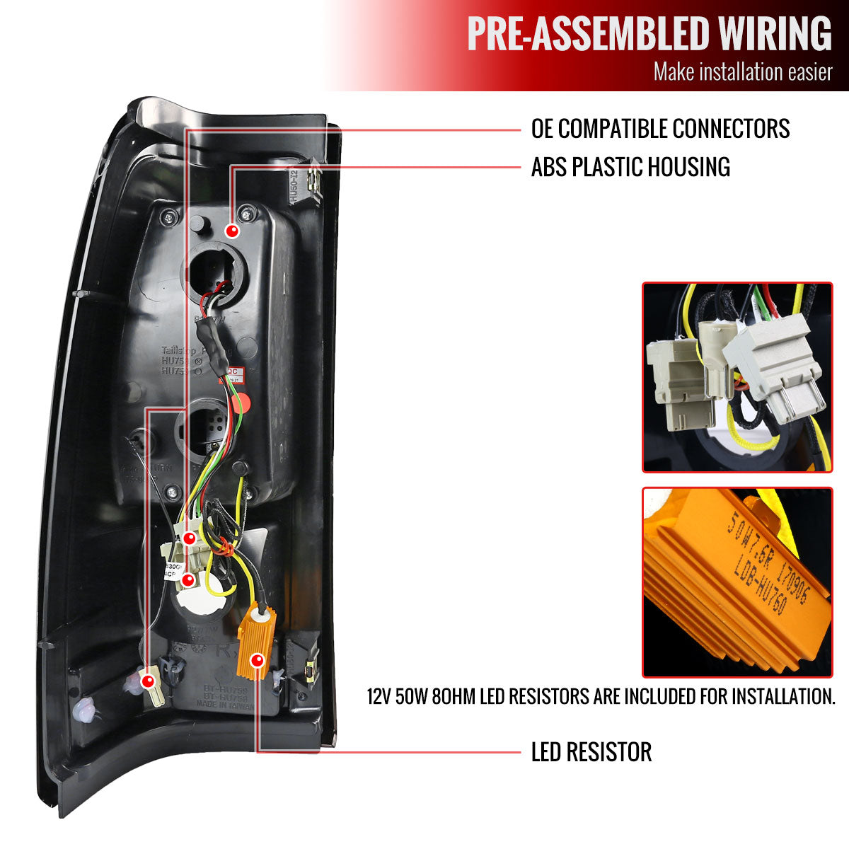 2003-2006 Chevrolet Silverado LED Tail Lights (Chrome Housing/Clear Lens)