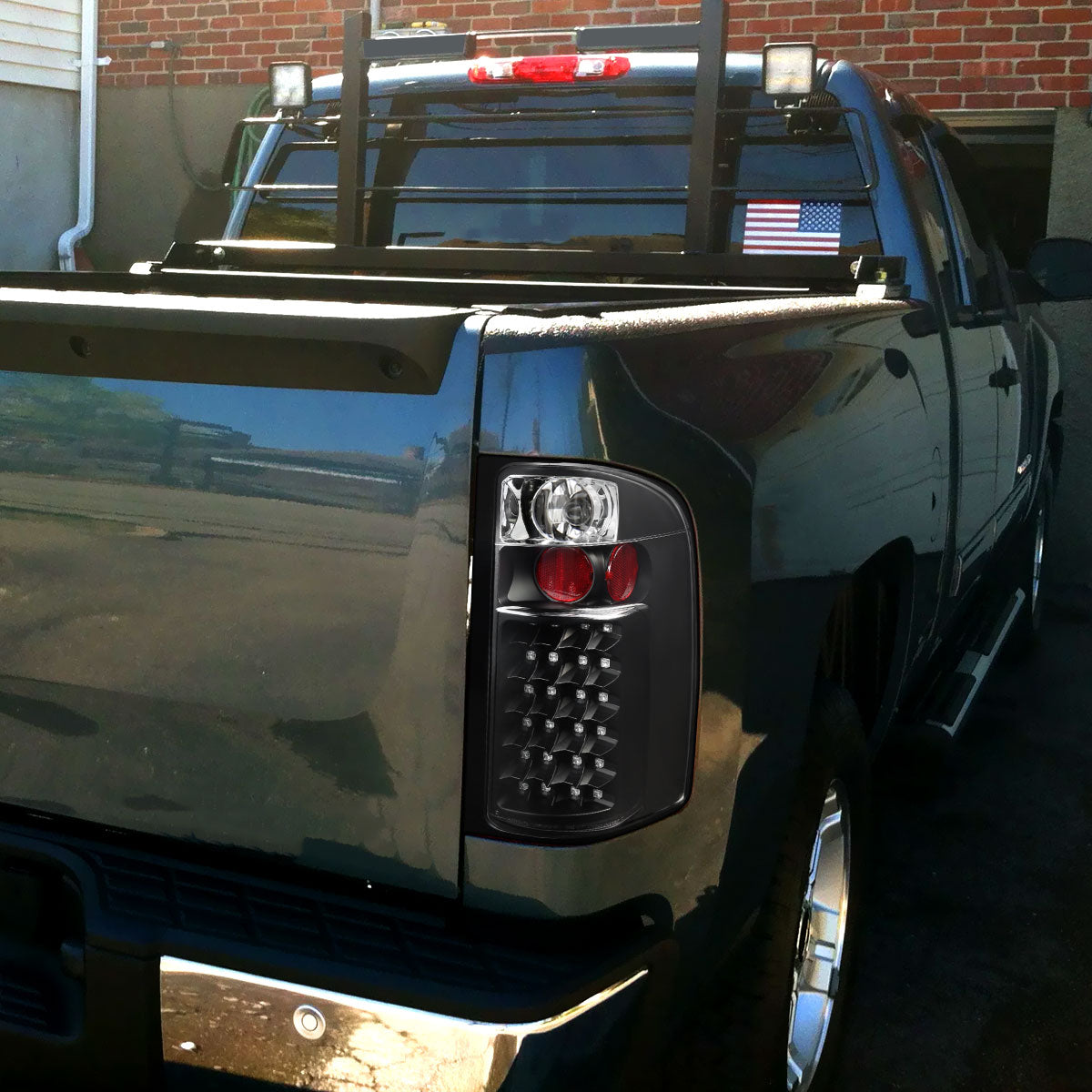2007-2014 Chevrolet Silverado V2 LED Tail Lights (Matte Black Housing/Clear Lens)