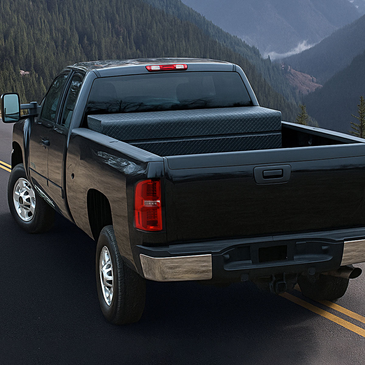 2007-2013 Chevrolet Silverado 1500/ 2007-2014 Silverado 2500HD/3500HD LED Tail Lights with LED Bar (Chrome Housing/Red Clear Lens)
