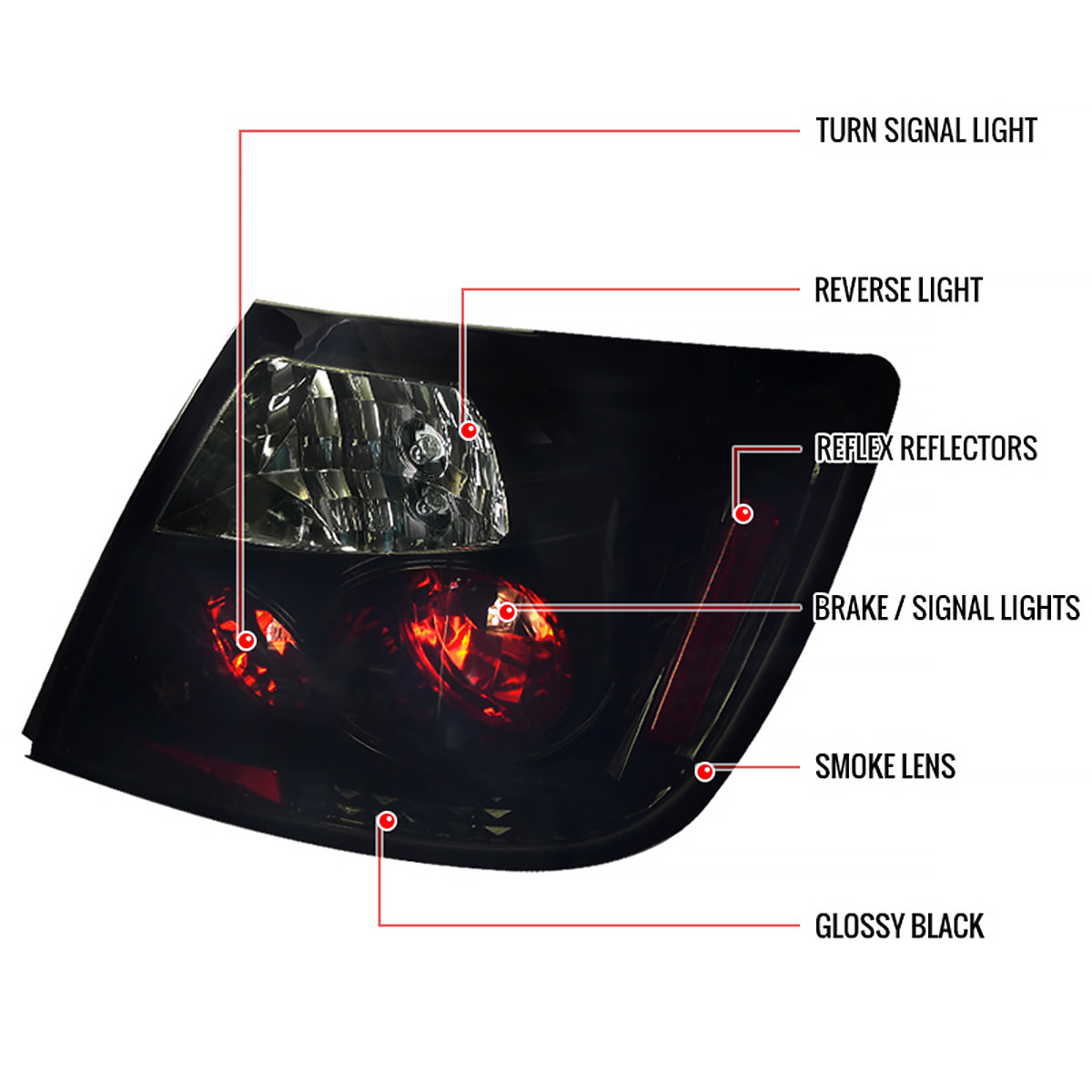 2004-2010 Scion tC Tail Lights (Glossy Black Housing/Smoked Lens)