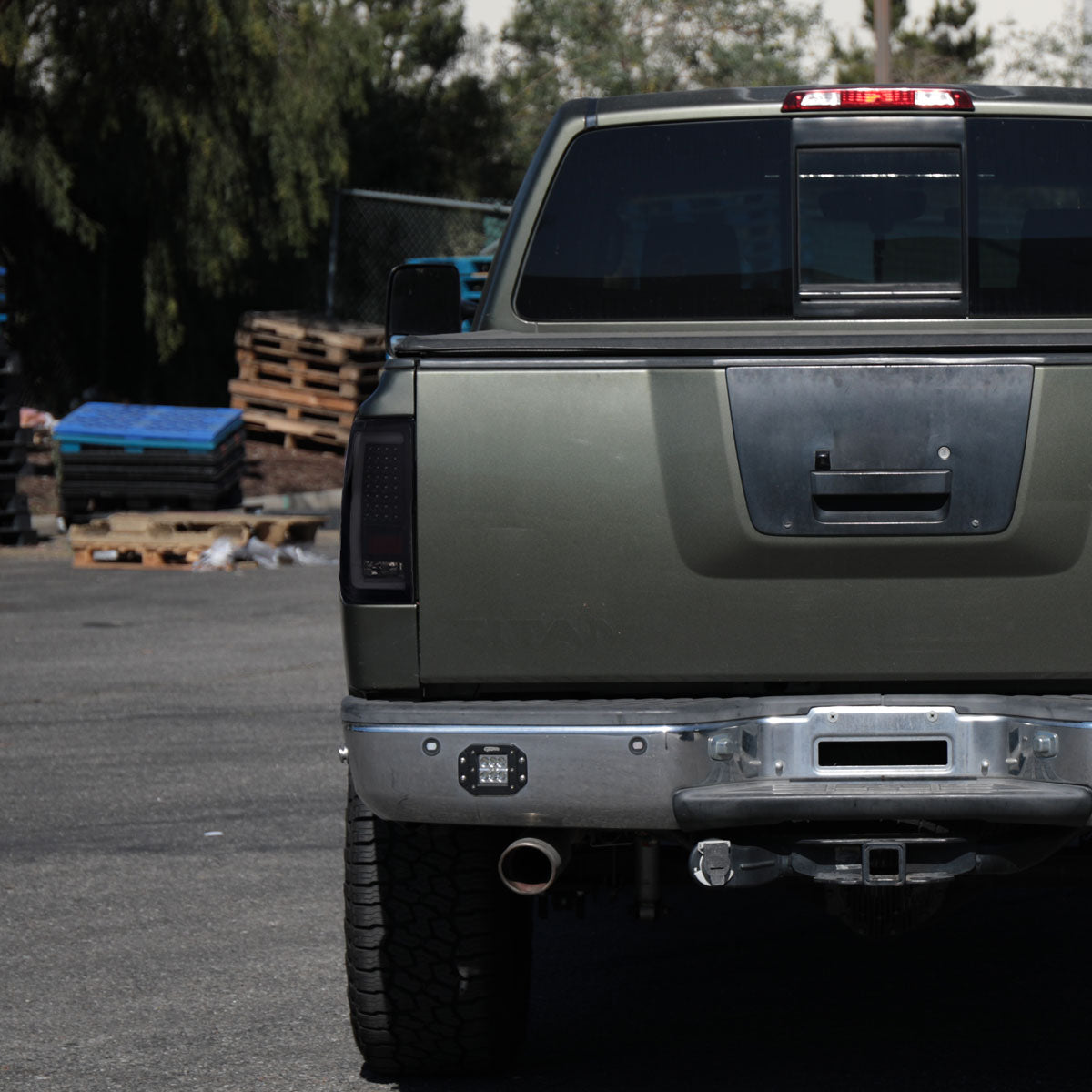 2004-2015 Nissan Titan LED Tail Lights with White LED Tube (Glossy Black Housing/Smoked Lens)
