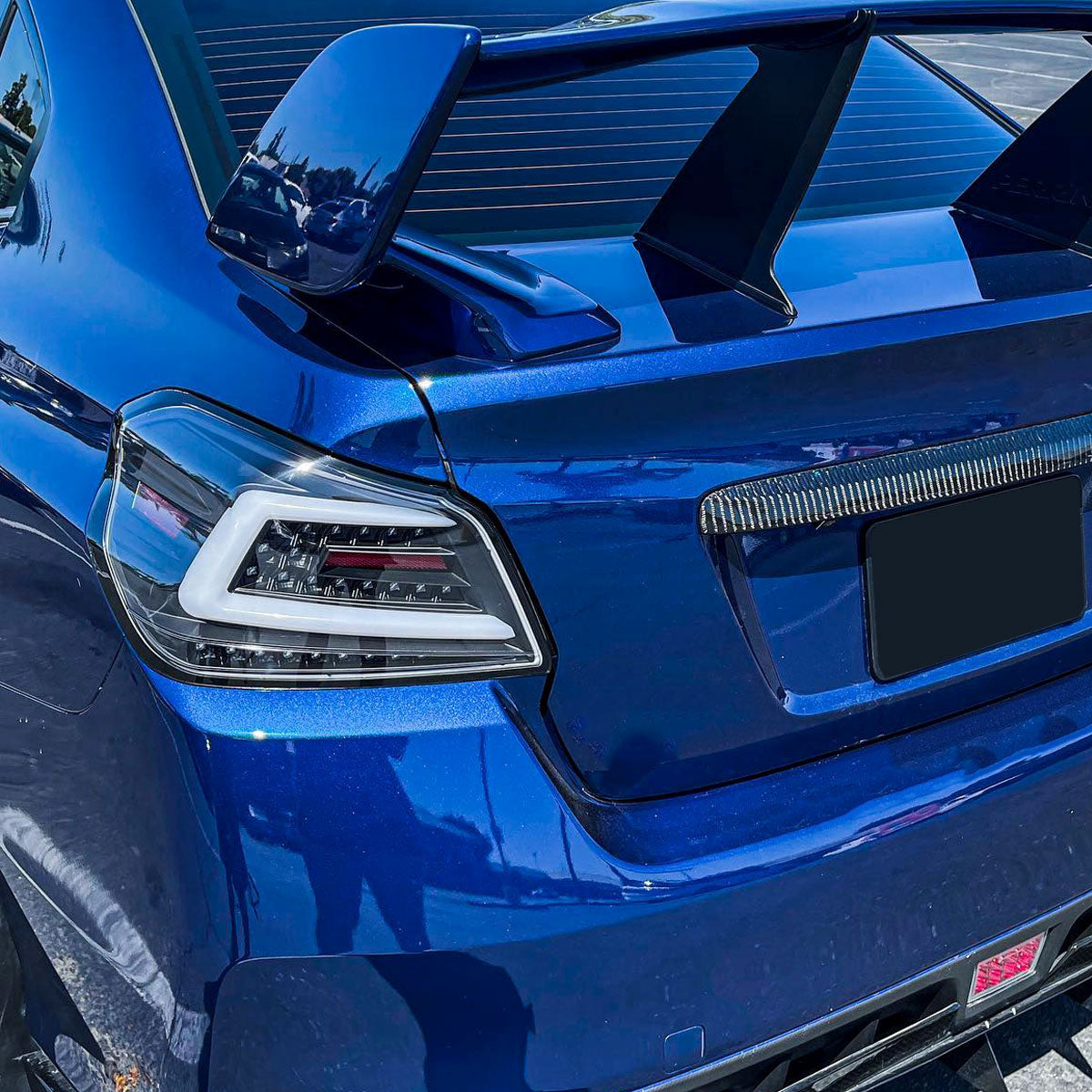 2015-2021 Subaru WRX Sequential White Bar LED Tail Lights (Matte Black Housing/Clear Lens)