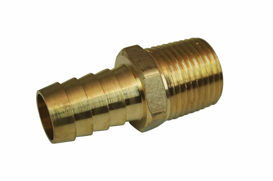 Fitting 1/2 NPT x 5/8 Barb Straight Brass