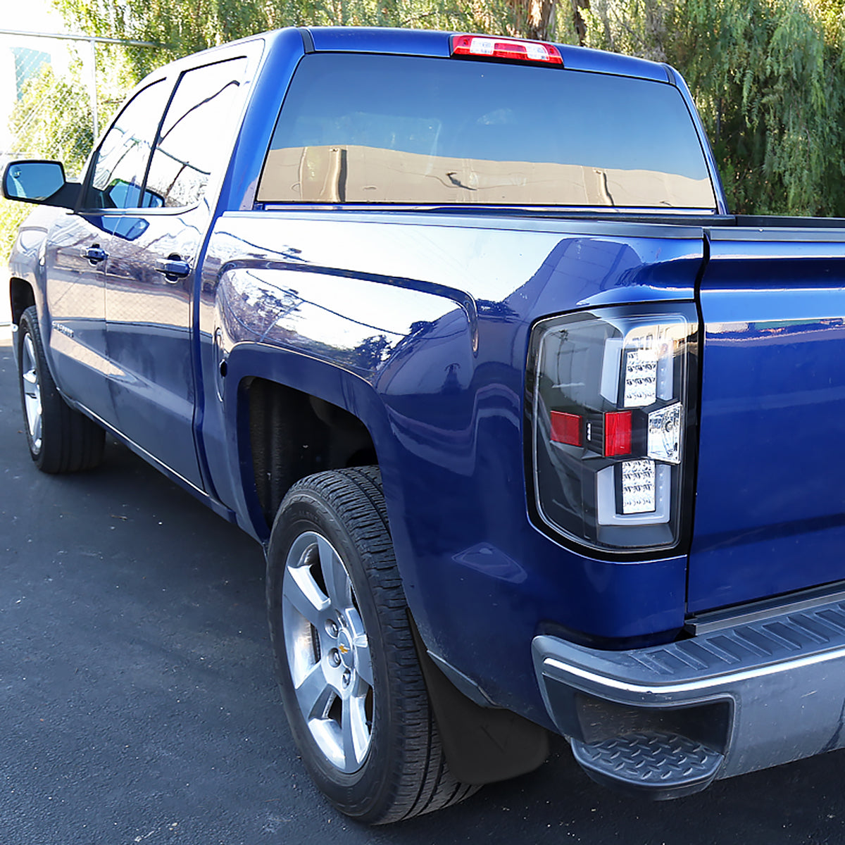 2014-2018 Chevrolet Silverado 1500/2500HD/3500HD ABS Front & Rear Mud Flap Splash Guards (Models without Fender Flares & Single Rear Wheel)
