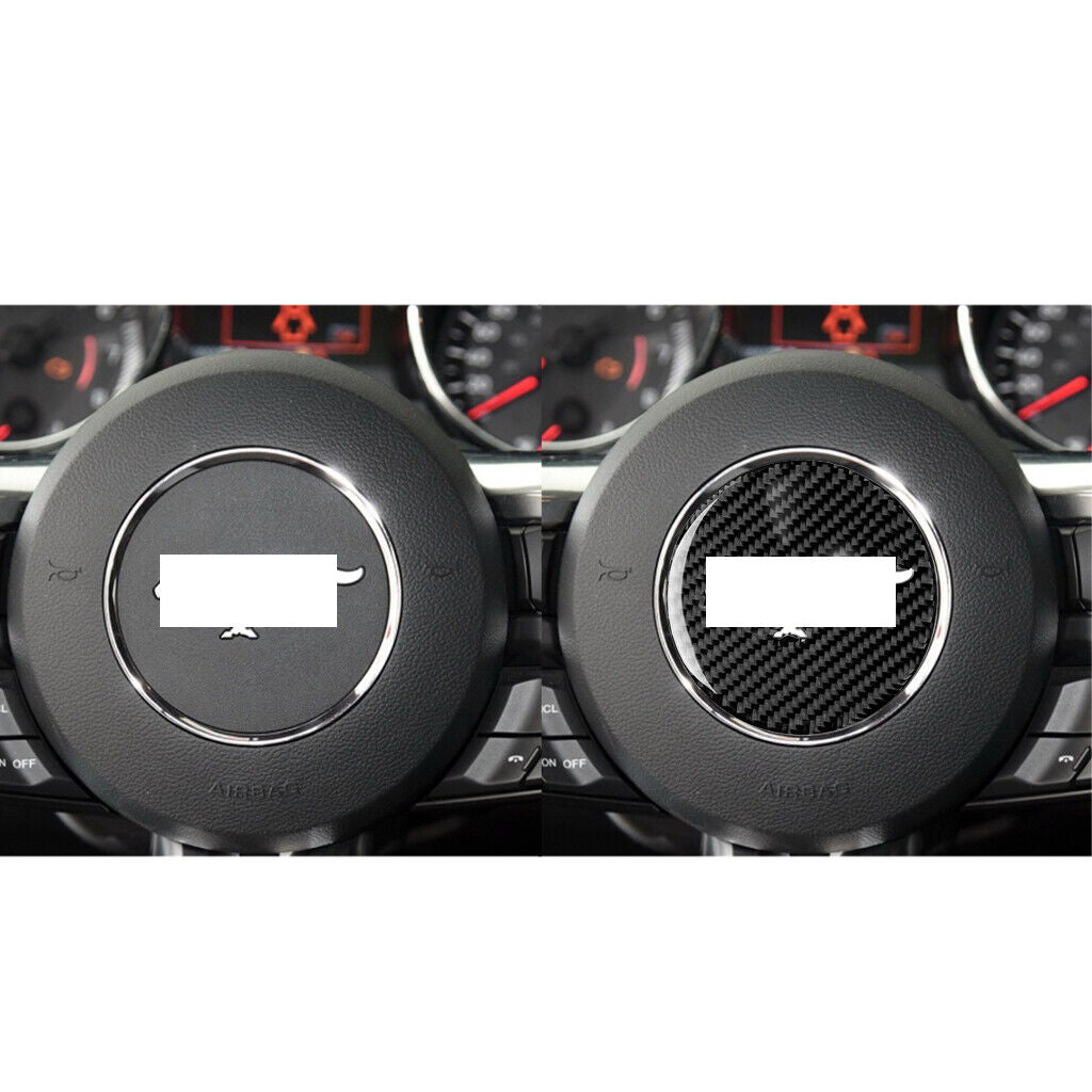 MUSTANG 15-23 CARBON FIBER STEERING WHEEL CENTER TRIM