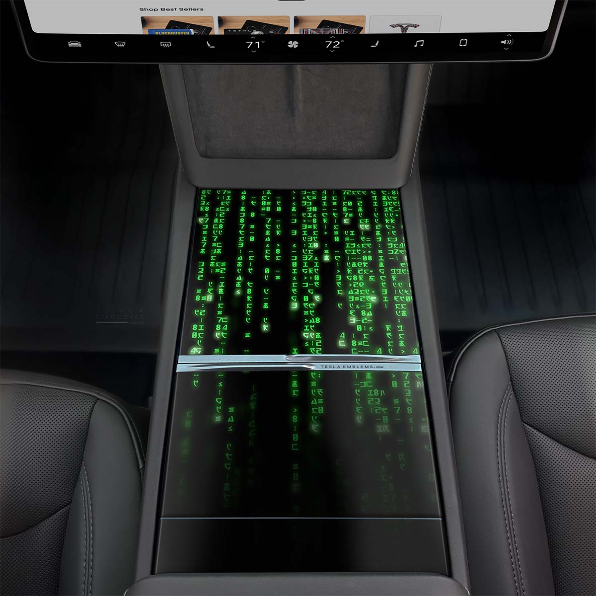 Digital Rain | Tesla Center Console Wrap Kit | M3 '24-26 Refresh