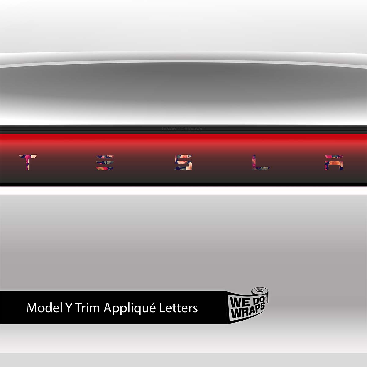 Midnight Bloom Tesla Emblem Decals (Front + Back) | Model Y