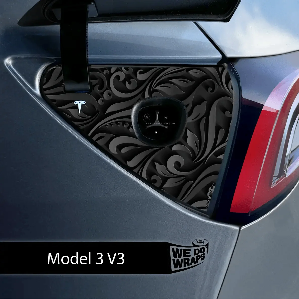 Nocturnal Petals Tesla Charge Port Wrap | Model 3