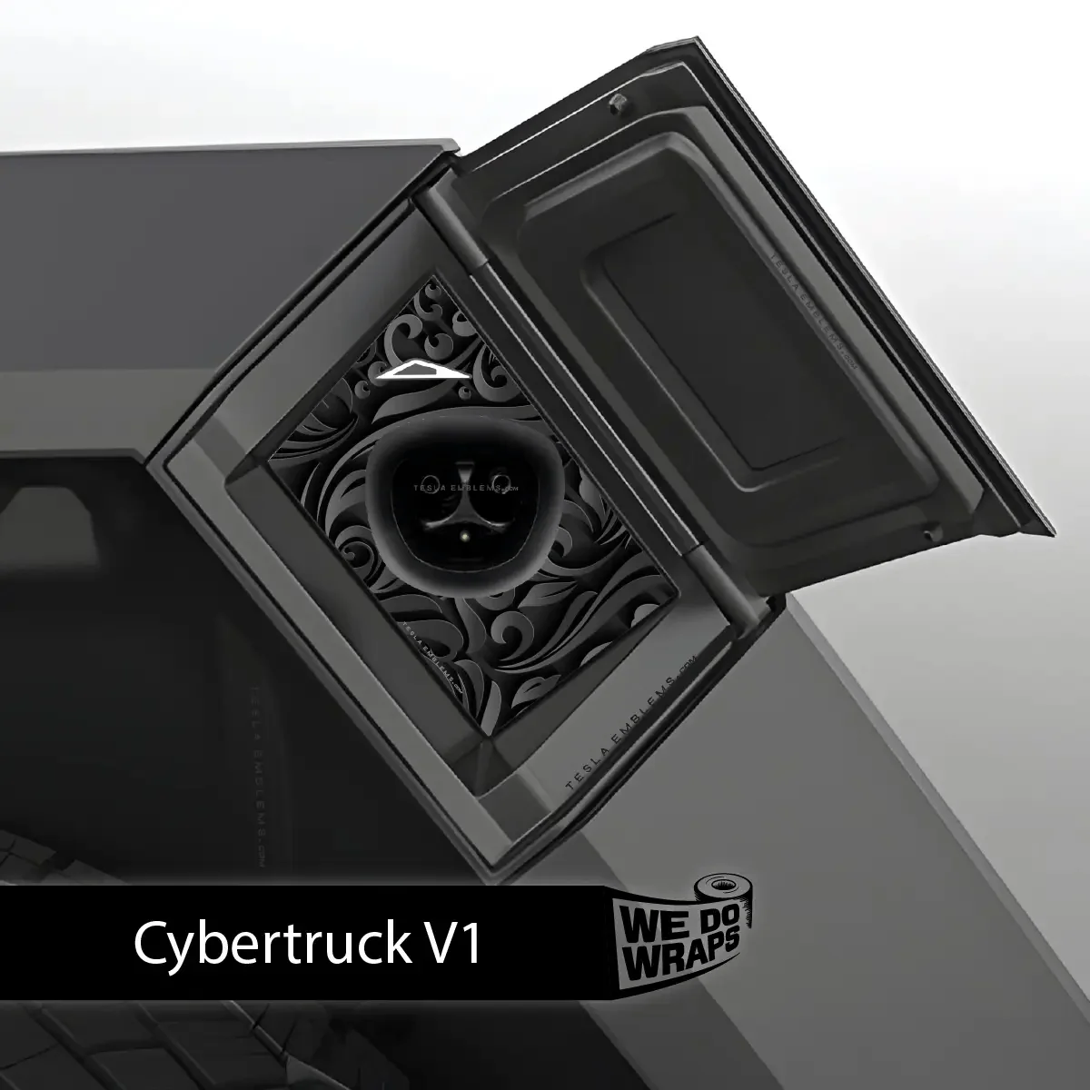 Nocturnal Petals Tesla Charge Port Wrap | Cybertruck