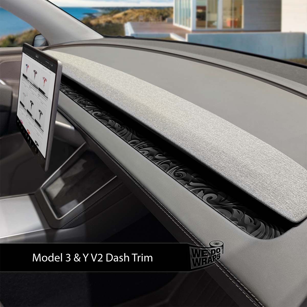 Nocturnal Petals Tesla Dash Trim Wrap | Model 3 ’24-26 Refresh