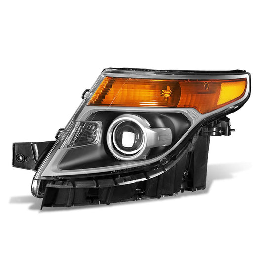 2011-2015 Ford Explorer OE Style Left Headlight - Black Housing