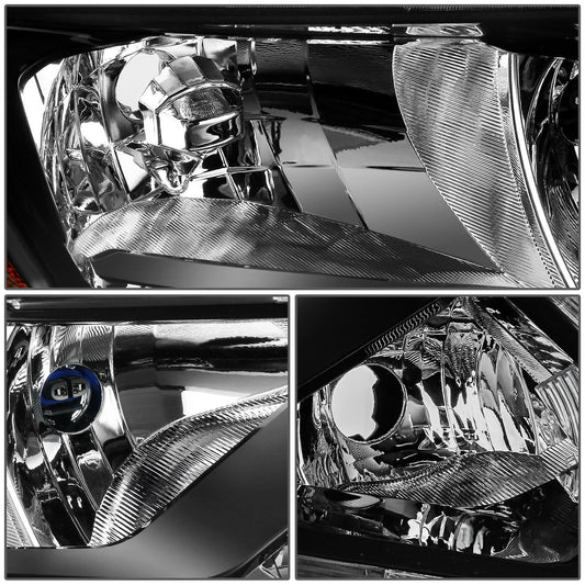 2014-2016 Nissan Rogue Halogen Headlights - Black Housing Right Side