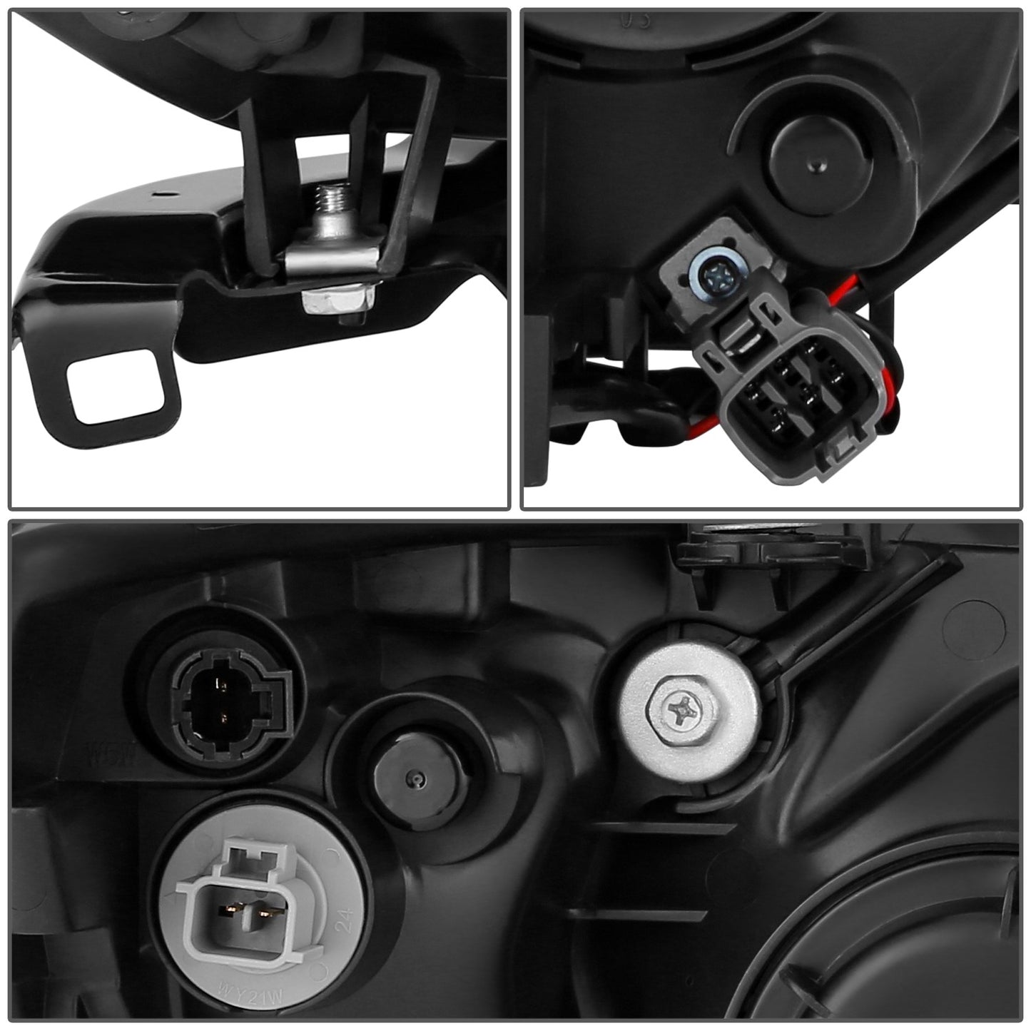 06-08 Subaru Forester OE Style Black Housing Clear Corner Headlights Pair