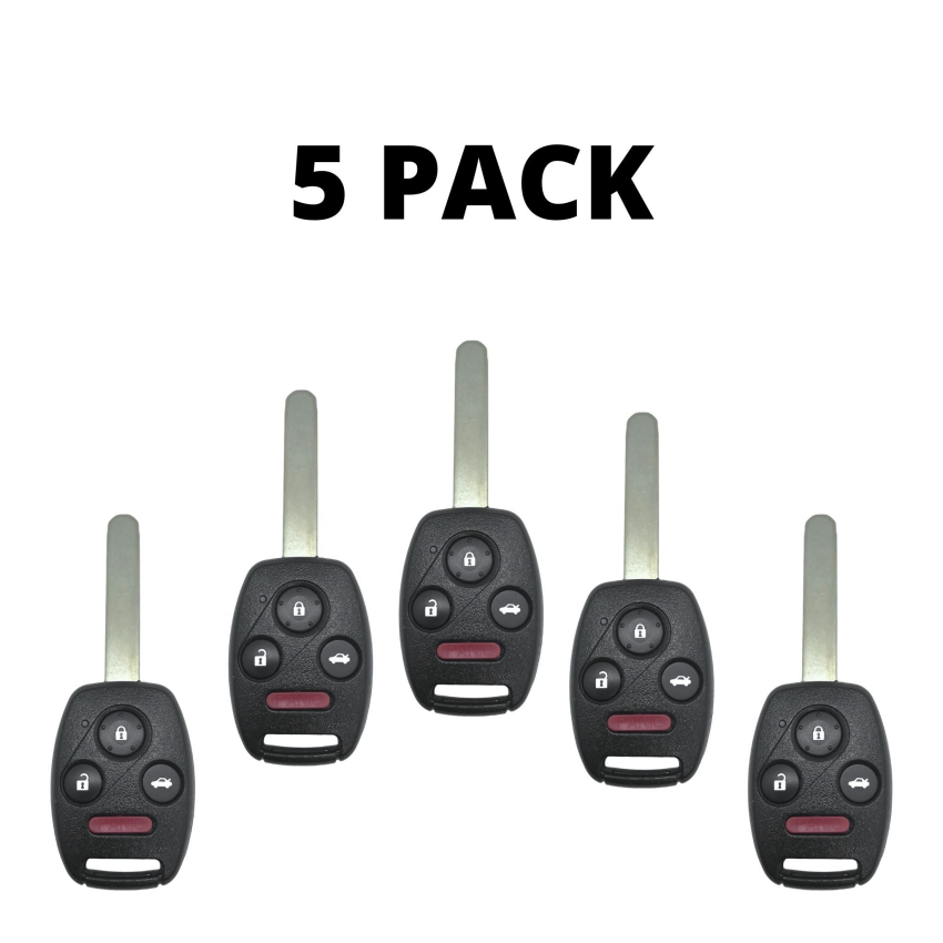 Honda Accord 2003-2007 4 Button Remote Head Key for OUCG8D-380H-A (Pack of 5)