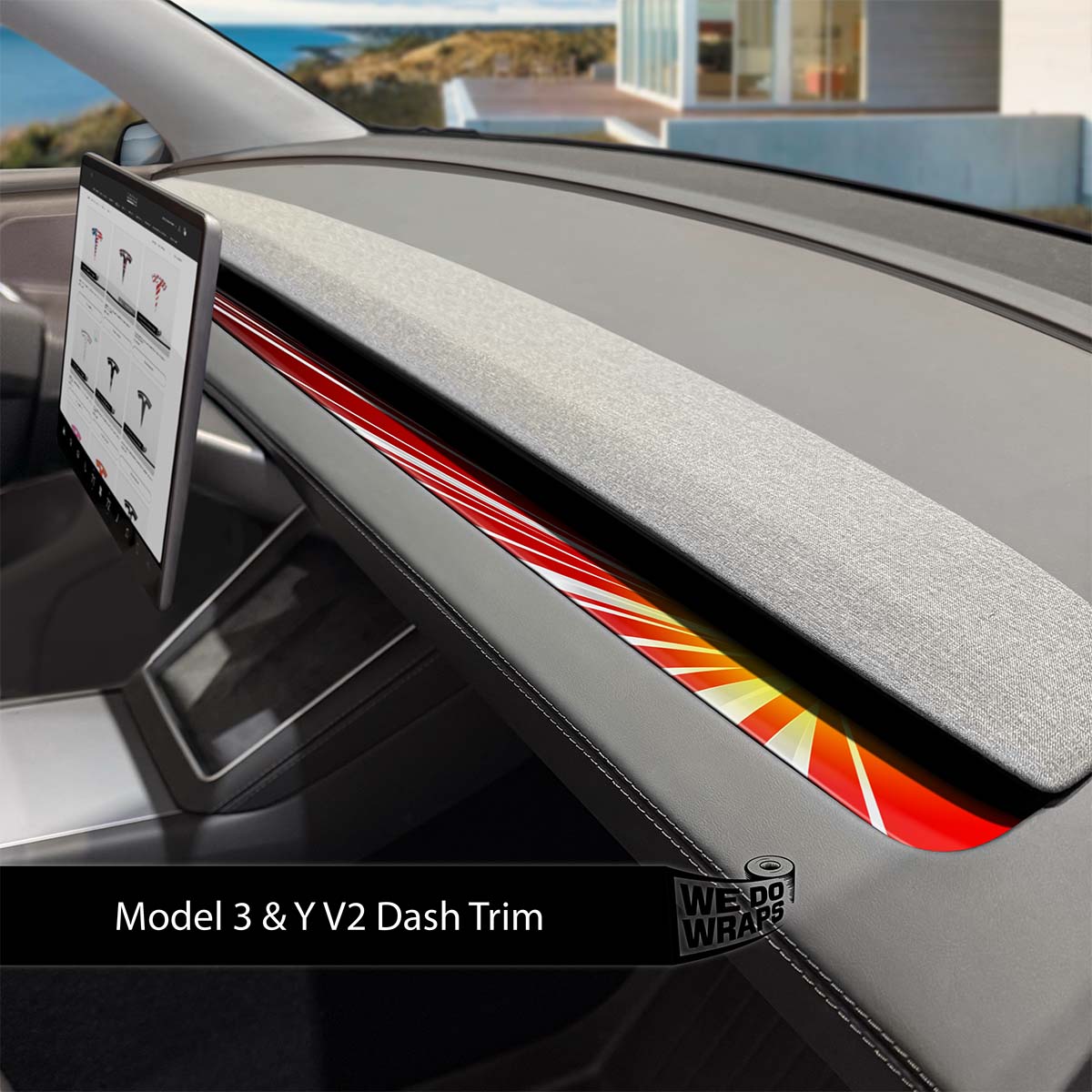 Tesla Launch Performance Mode Tesla Dash Trim Wrap | Model Y 2026