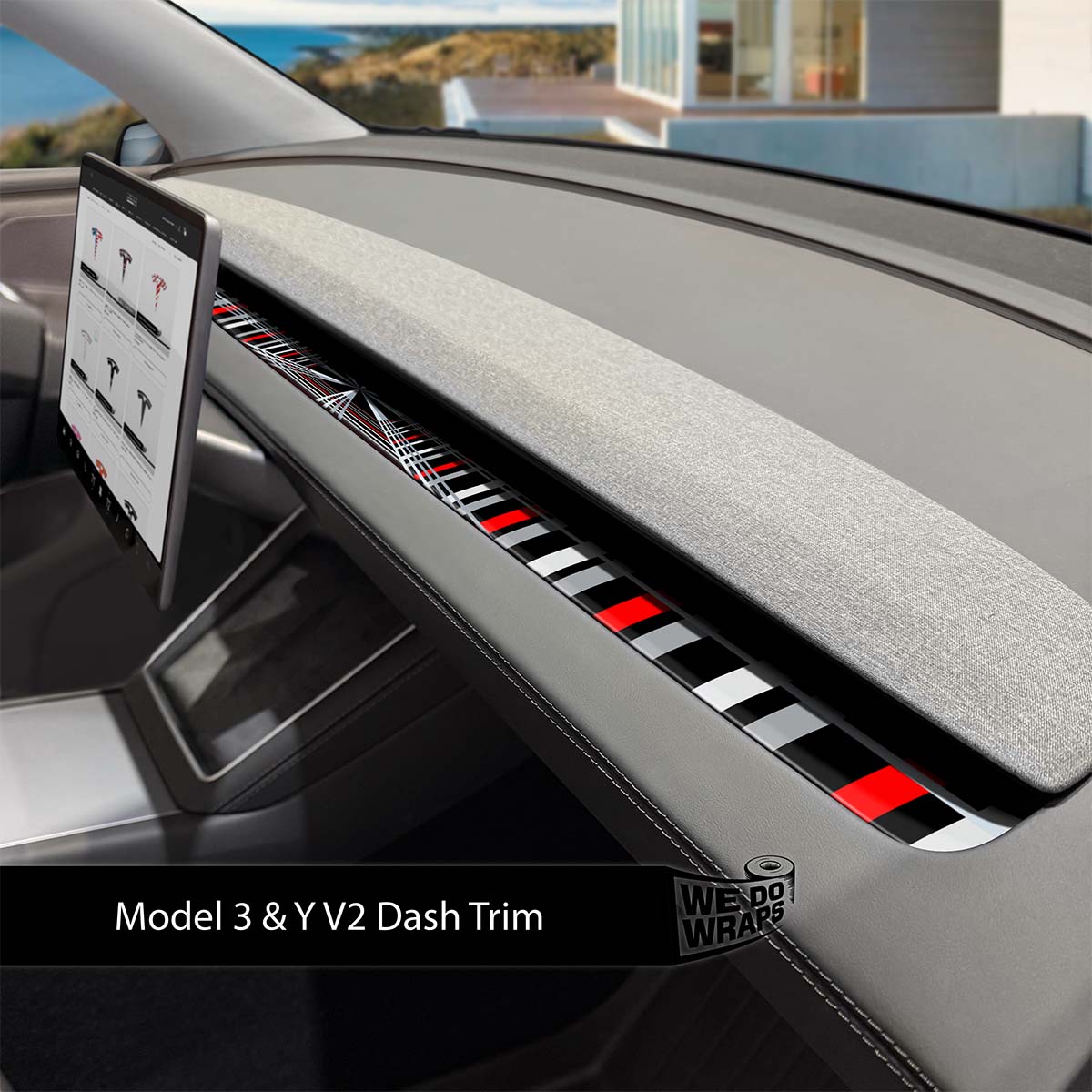 Tesla Plaid Tesla Dash Trim Wrap | Model Y 2026