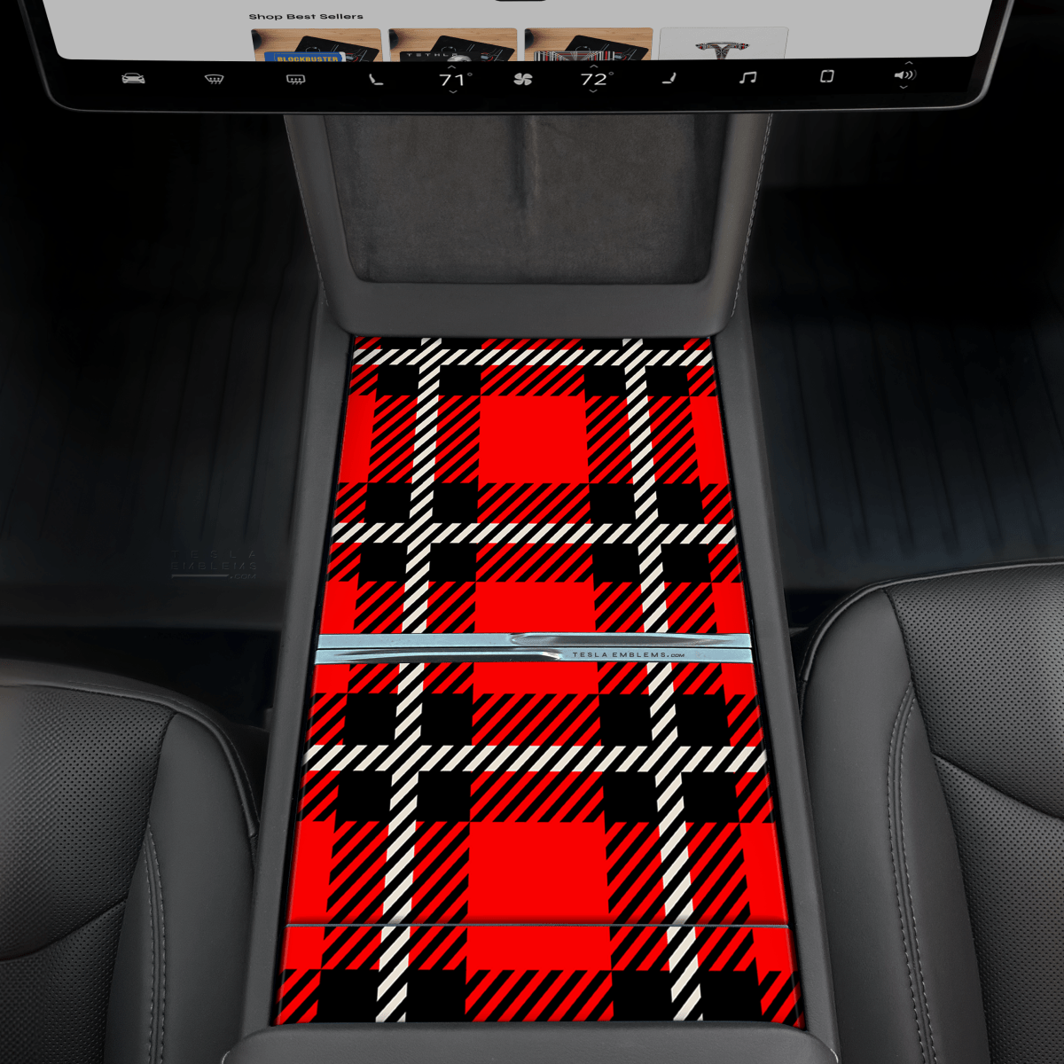 Tartan Plaid | Tesla Center Console Wrap Kit | Model 3 '24-26 Refresh