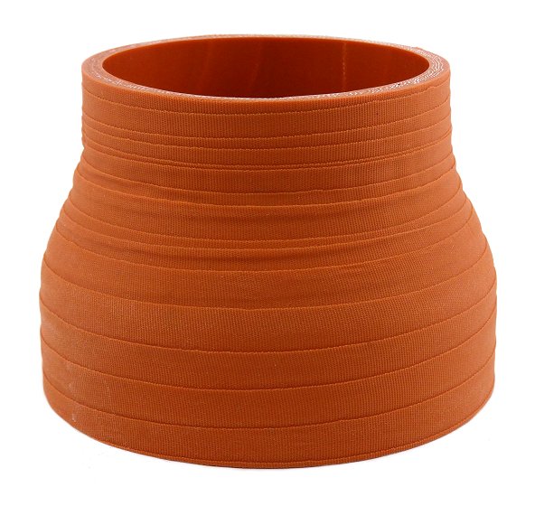 4" ID to 3" ID x 3" Long Silicone Reducing Sleeve, Matte Red Aramid, 500°F