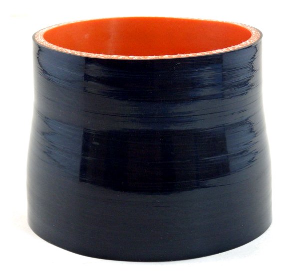 3.5" ID to 3.25" ID x 3" Long Silicone Reducing Sleeve, Gloss Black