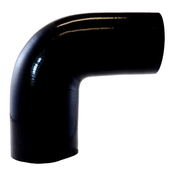 3" ID to 2.75" ID x 90 Degree Silicone Reducing Elbow, Gloss Black