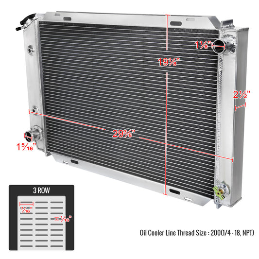 1979-1993 Ford Mustang Aluminum 3-Row Performance Radiator