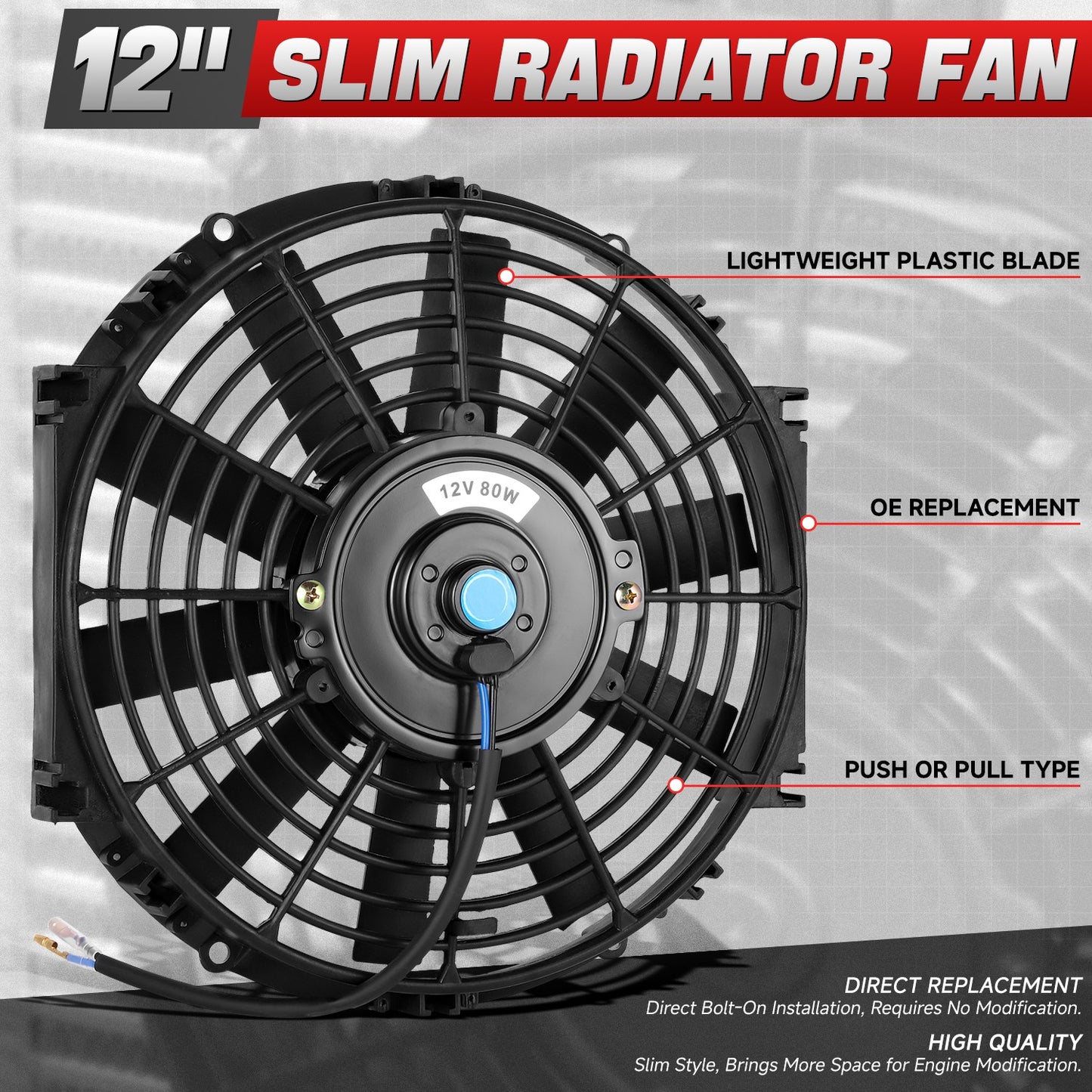 GEN PERFORMANCE 12” High Efficiency Slim Radiator Fans