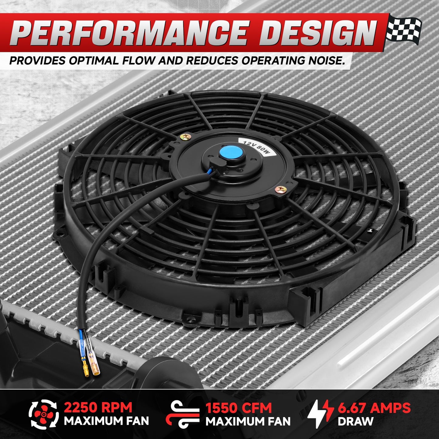 GEN PERFORMANCE 12” High Efficiency Slim Radiator Fans