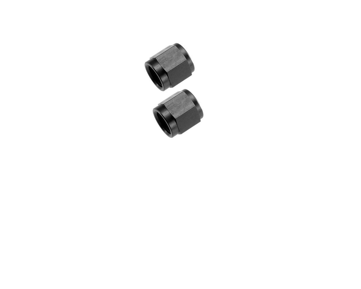 6an Alm Tube Nuts 9/16-18 2pk Black