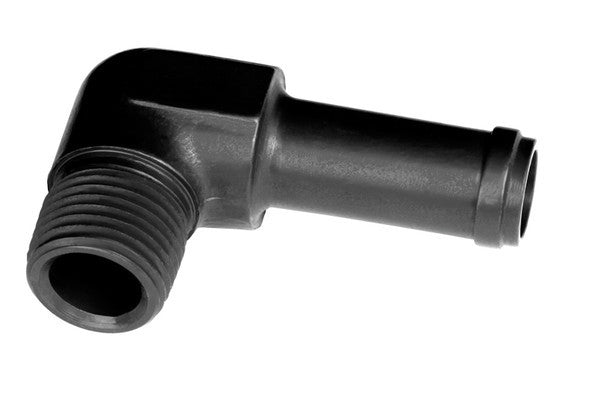 1/4in Hose to 1/8in NPT Male 90Deg Black