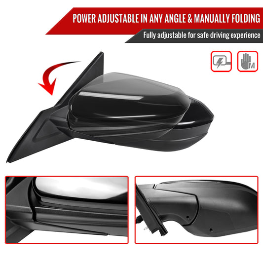 2016-2020 Honda Civic Driver/Left 3-Pin Glossy Black Power Adjustable Side Mirror