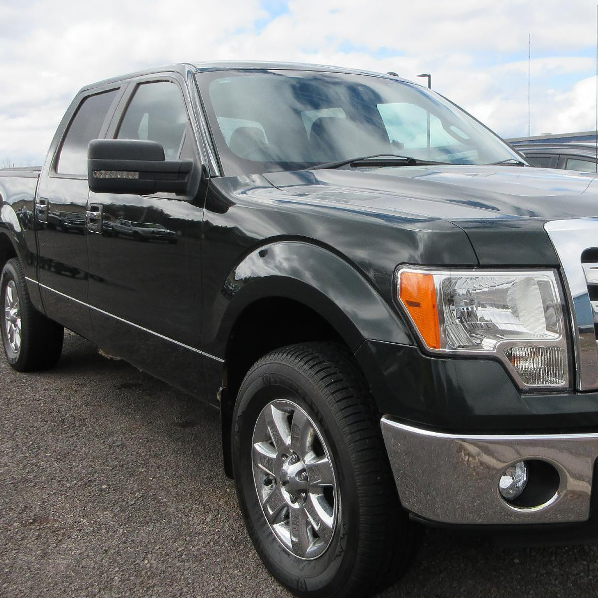2007-2014 Ford F150 Black Power Adjustable & Heated Side Mirrors w/ LED Turn Signal and Puddle Light - Pair