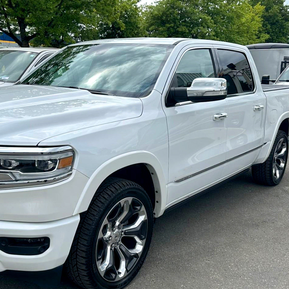 2019-2024 Dodge RAM 1500 Chrome Power Adjustable, Manual Fold, BSD & Heated Side Mirror w/ LED Puddle and Turn Signal Light - Driver Side Only