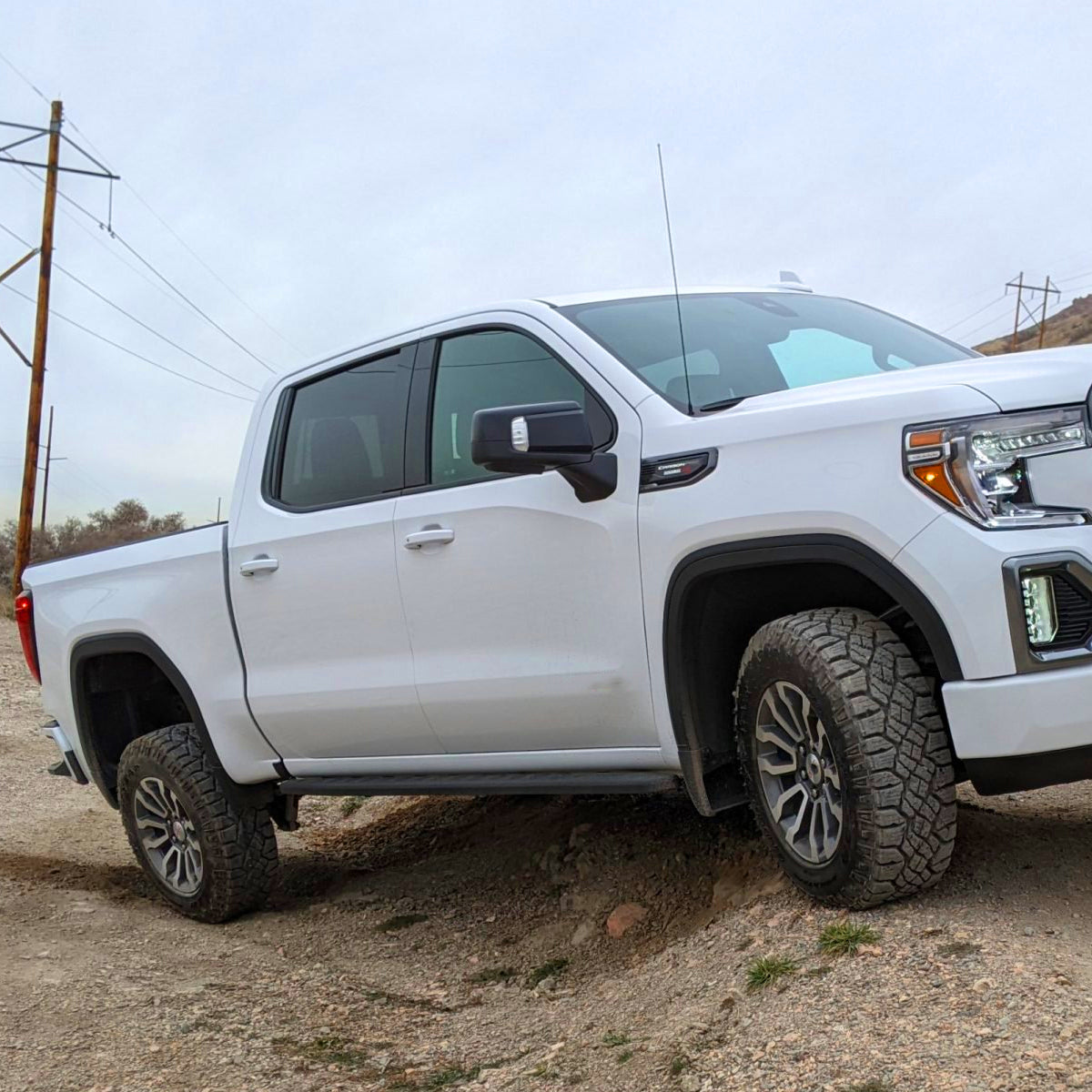 2019-2026 GMC Sierra 1500 Black Power Adjustable, Manual Fold, BSD & Heated Side Mirror w/ LED Puddle and Auxiliary Light - Passenger Side Only