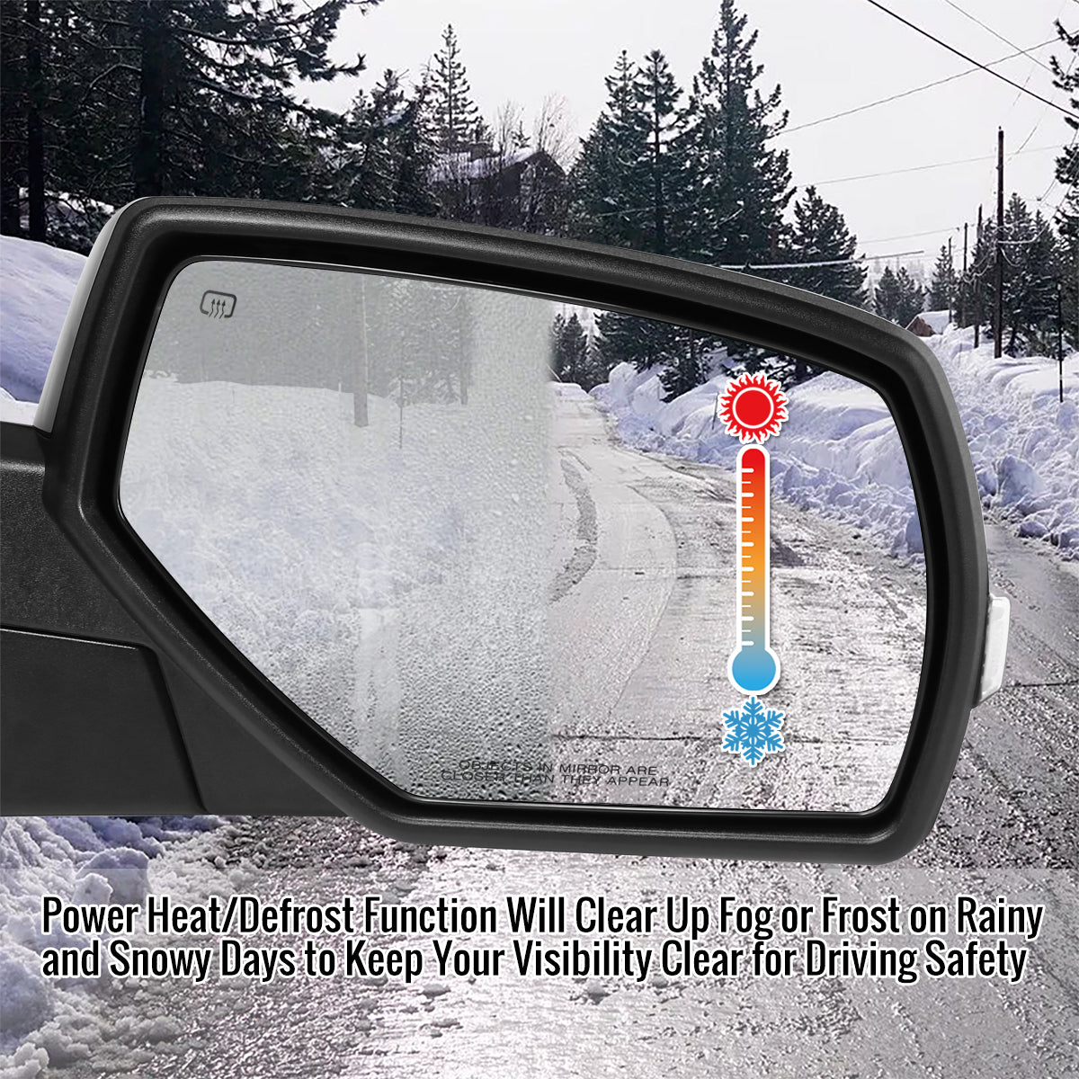 2014-2018 Chevrolet Silverado/GMC Sierra Chrome Power Adjustable, Auto-Fold, & Heated Side Mirror w/ LED Turn Signal & Puddle Light - Passenger Side Only