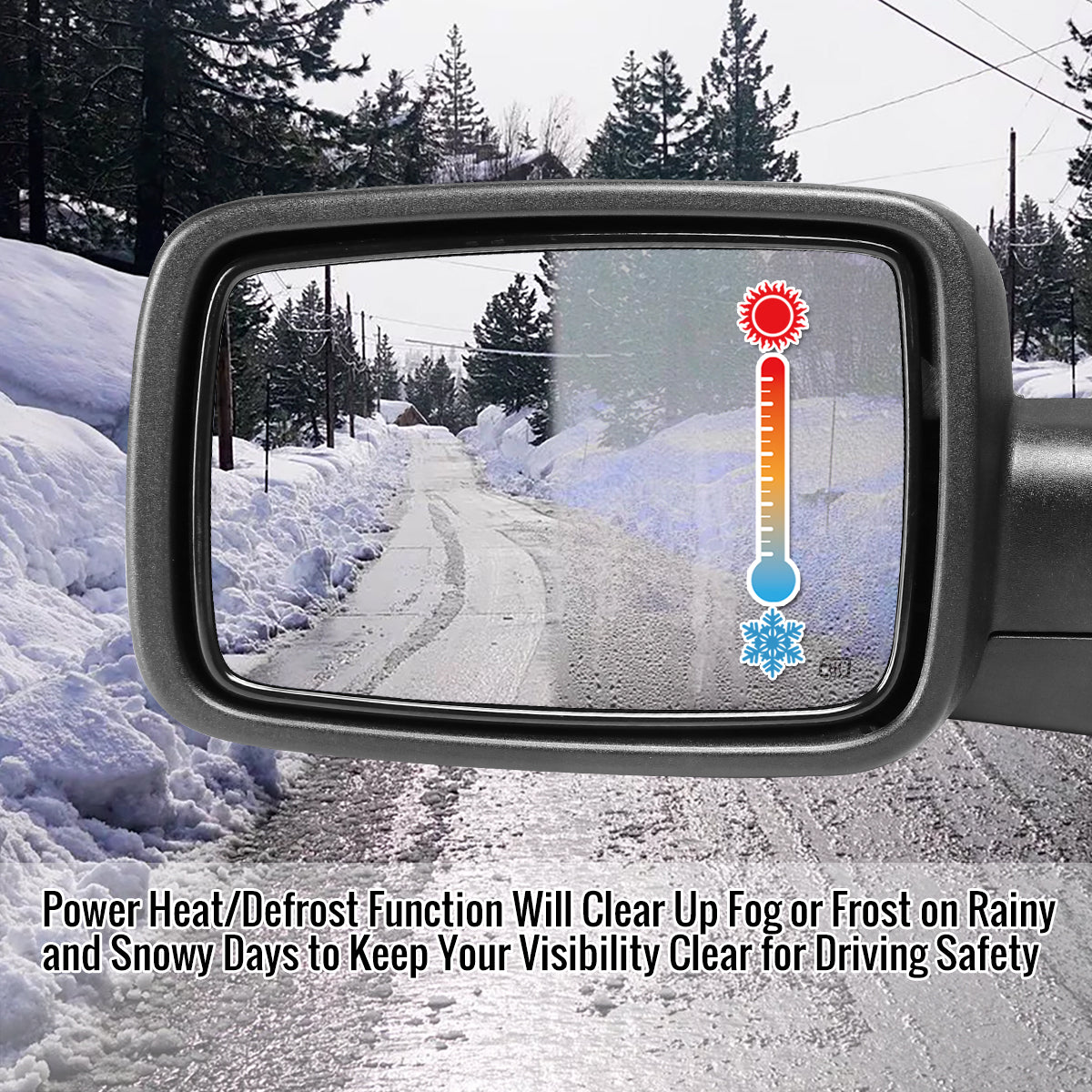 2014-2018 Chevrolet Silverado/GMC Sierra Matte Black Power Adjustable, Heated Side Mirror w/ LED Puddle Light - Driver Side Only