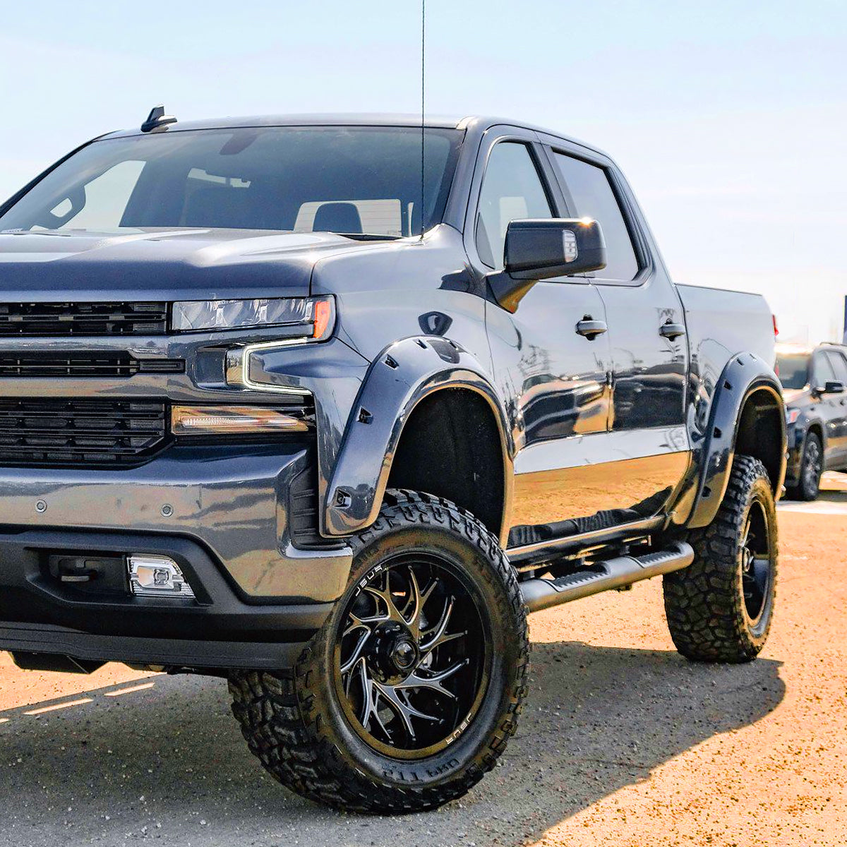 2019-2026 Chevrolet Silverado 1500 Black Power Adjustable, Manual Fold, BSD & Heated Side Mirror w/ LED Puddle and Auxiliary Light - Driver Side Only