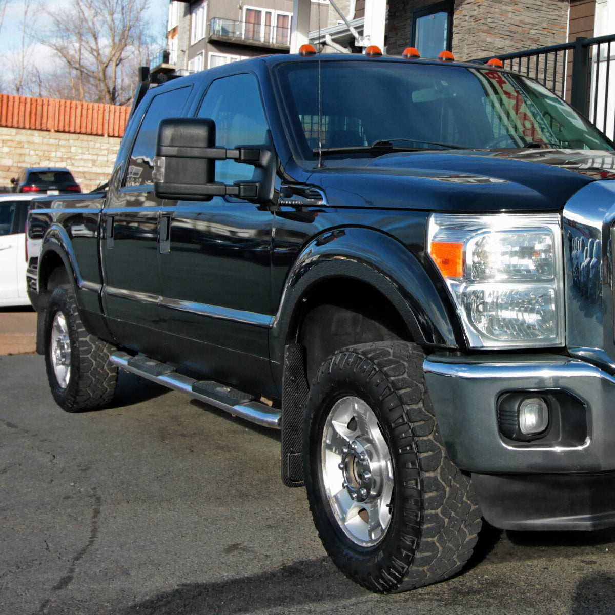 1999-2016 Ford F-250/F-350/F-450/F-550 Manual Adjustable & Extendable Towing Mirrors w/ Smoked Lens Turn Signal Lights