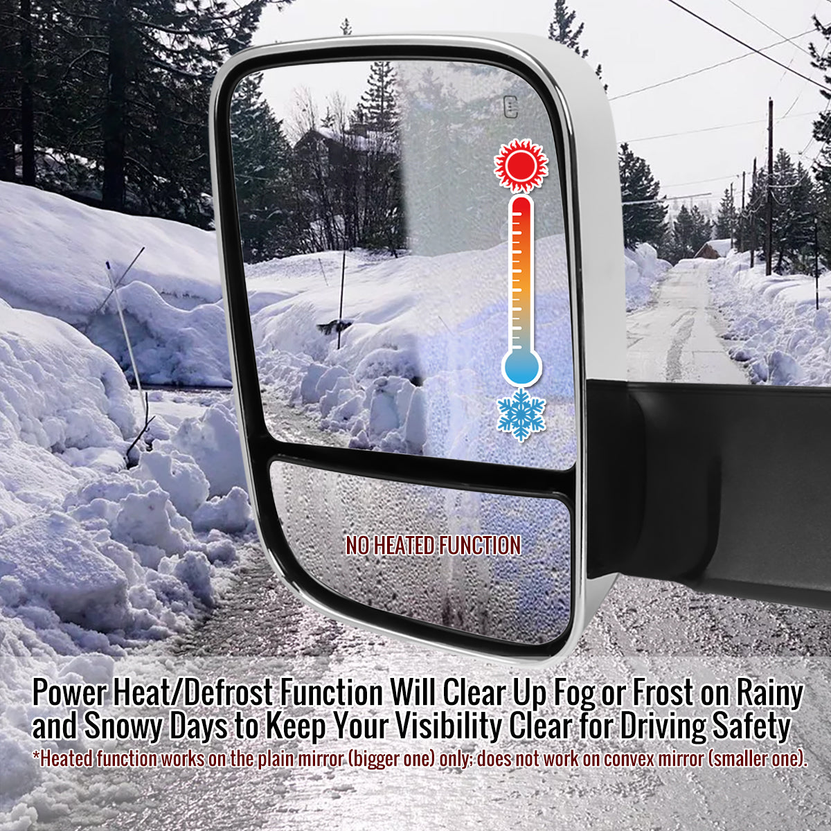 2013-2017 Dodge RAM 1500/2500/3500 Power Adjustable, Auto-Fold, Heated, & Manual Extendable Chrome Towing Mirrors w/ LED Turn Signal & Puddle Lights