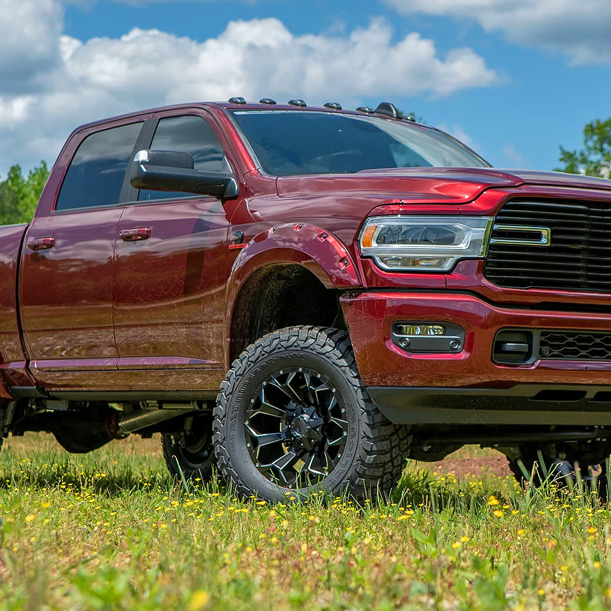 2019-2022 Ram 2500 3500 Black Power Adjustable, Manual Fold, BSD & Heated Side Mirror w/ LED Puddle and Turn Signal Light - Passenger Side Only