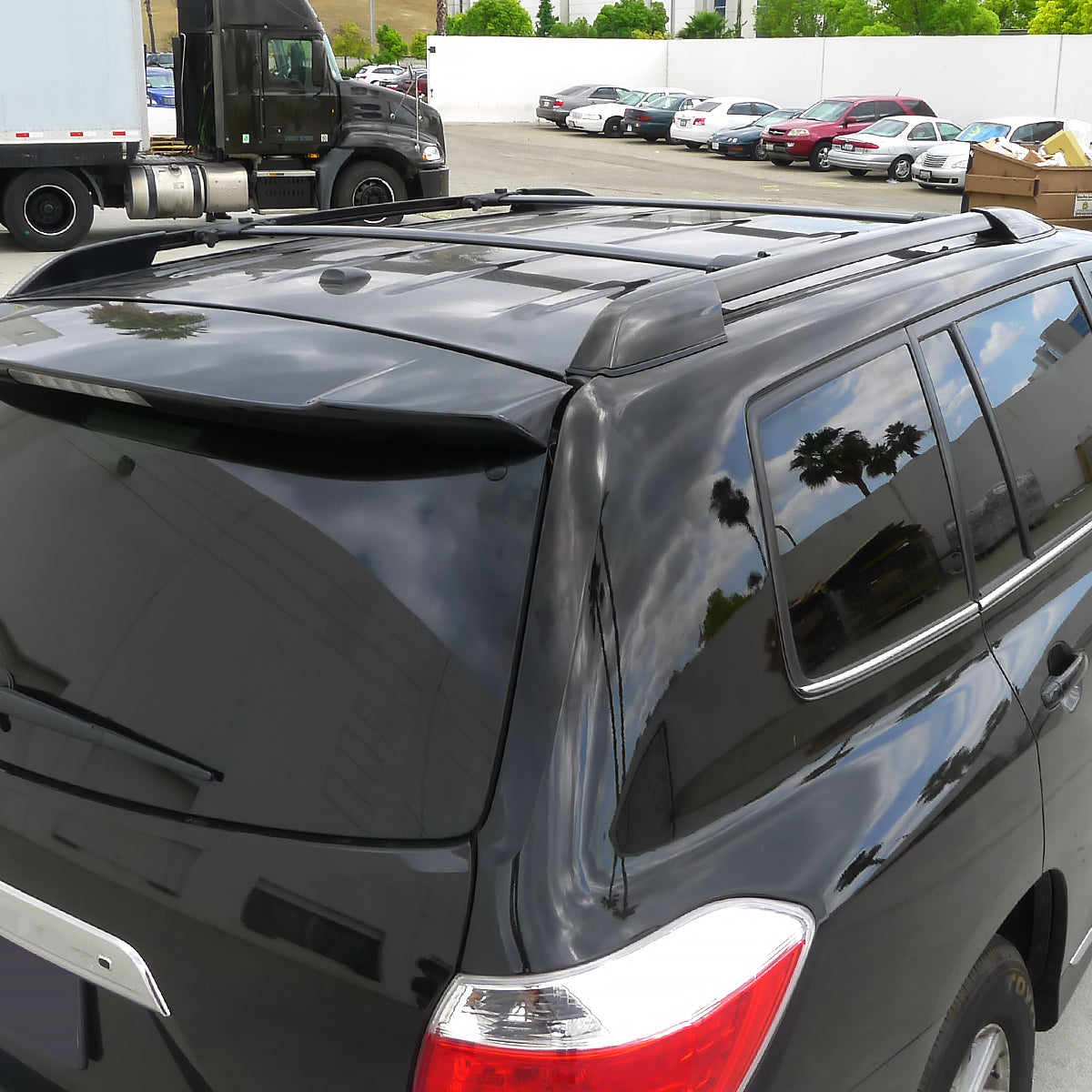 2008-2013 Toyota Highlander Black Powder Coated Aluminum Roof Rack Cross Bars