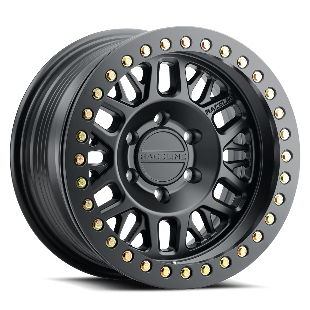 Raceline RYNO RT SATIN BLACK 17X9 6X5.5 (-38mm/3.5"BS) 108mm HUB