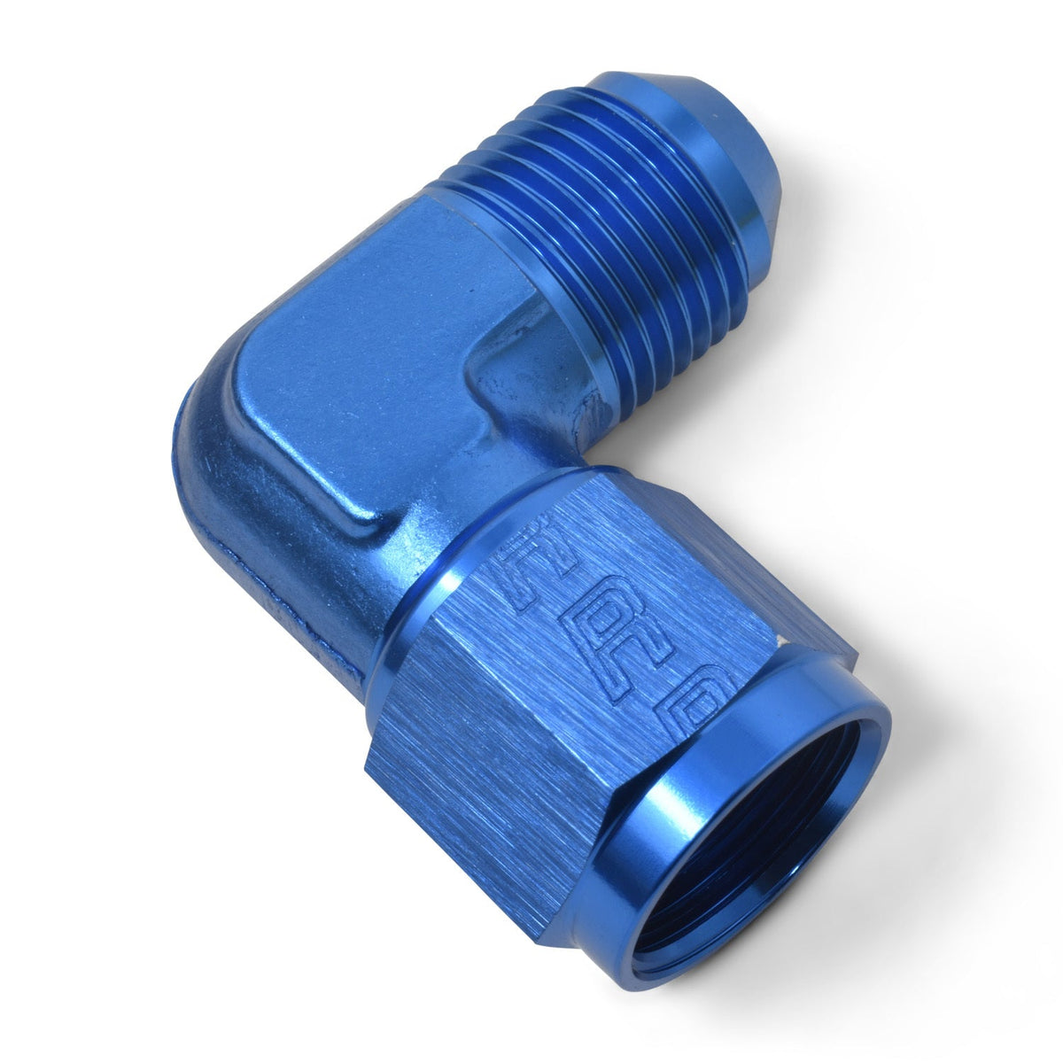 10AN 90Deg Swivel Union Blue