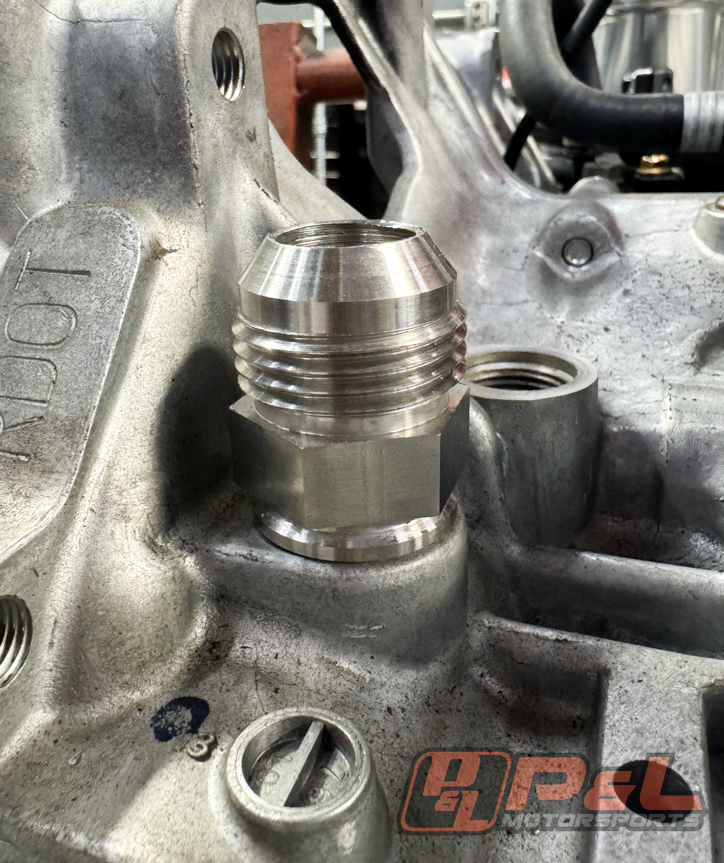 P&L Motorsports EJ -12AN Rear Block Breather Adapter