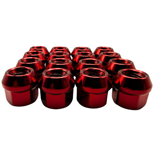16 Pack M12x1.25 Open End Spline Colored ATV UTV Lug Nuts with Key