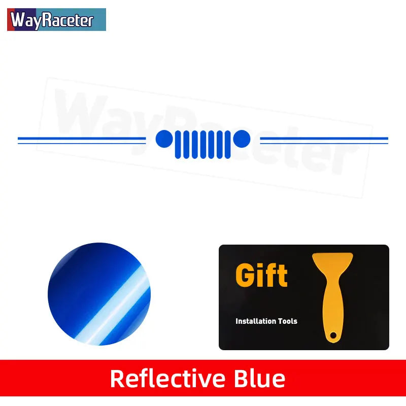 Jeep Wrangler & Gladiator Reflective Grill & Windshield Decal – Vinyl Window Graphic | JK JL, Gladiator, Renegade