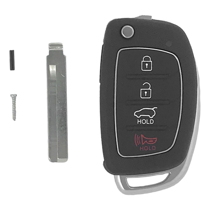 Hyundai 4 Button Flip Key Shell w/ Hatch (HY18)