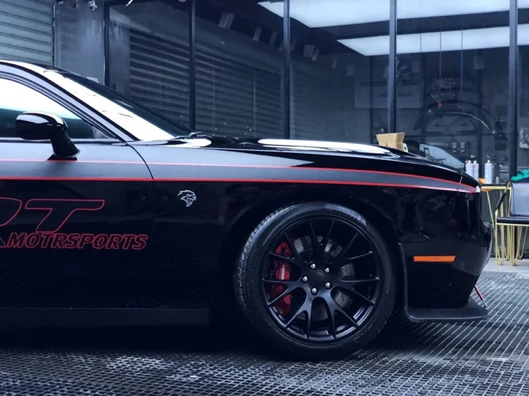 Dodge Challenger SRT Custom Body & Hood Sport Decal Film Kit – Full Coverage Door, Waist Line & Hood Graphic