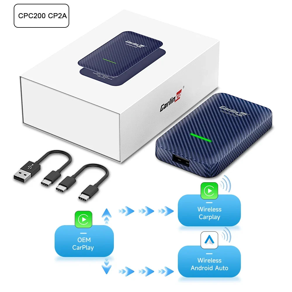 CarlinKit 5.0 Wireless Android Auto & CarPlay Adapter | 2Air & CP2A for OEM Cars
