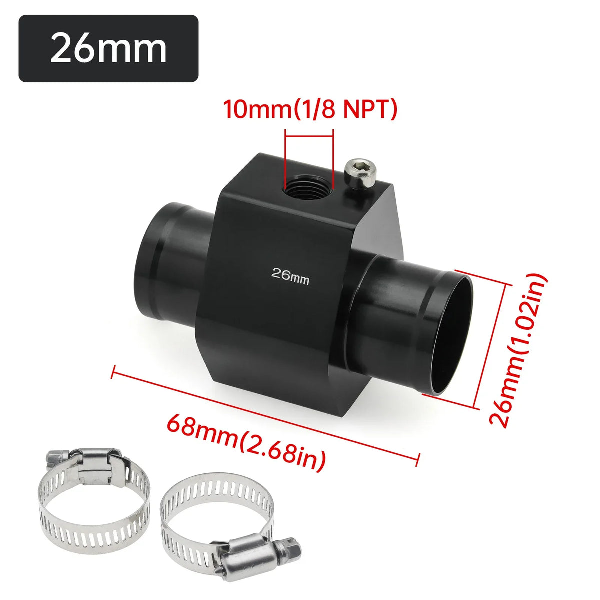 HD Universal Water Temperature Voltmeter Gauge | 2 in 1 Digital Car Gauge with Temp Sensor 10mm