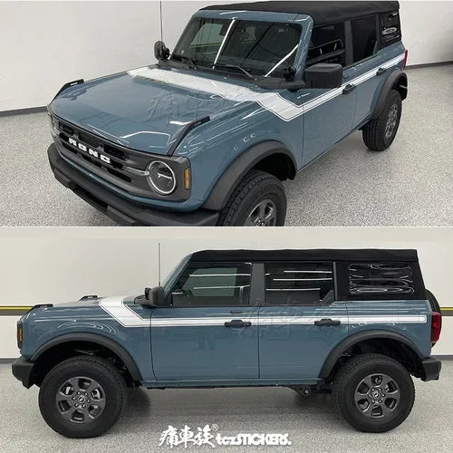 Custom Sports Body & Hood Modification Vinyl Decal Kit for Ford Bronco | PVC Full-Body Wrap